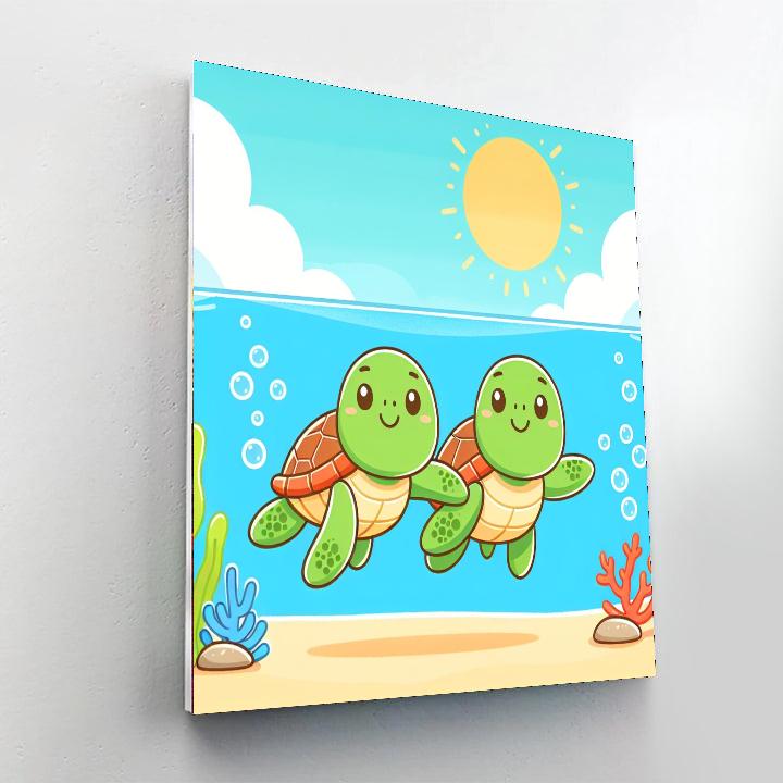 Curious Turtles Painting Number Kit