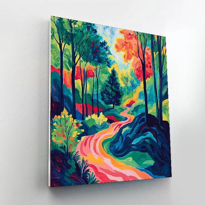 Marc Chagall Inspired Whimsical Forest Dance  Paint By Color
