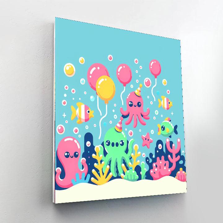 Underwater Bubble Party Painting By Numbers Kit