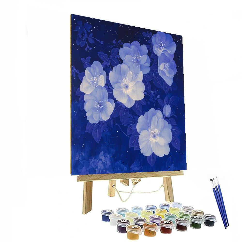 Utagawa Hiroshige Inspired Luminous Night Blossoms  Number Painting