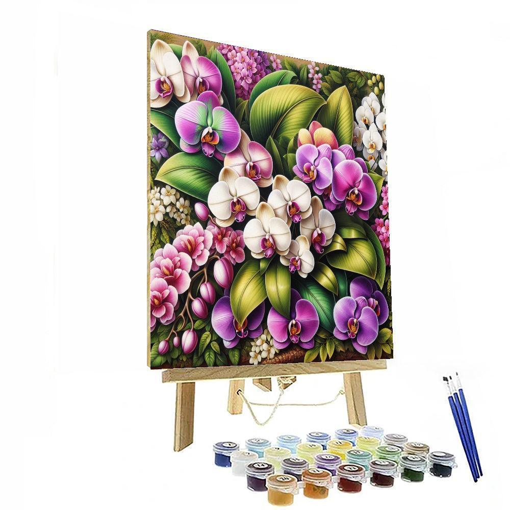 Blooming Orchid Paradise Numbered Painting Kits