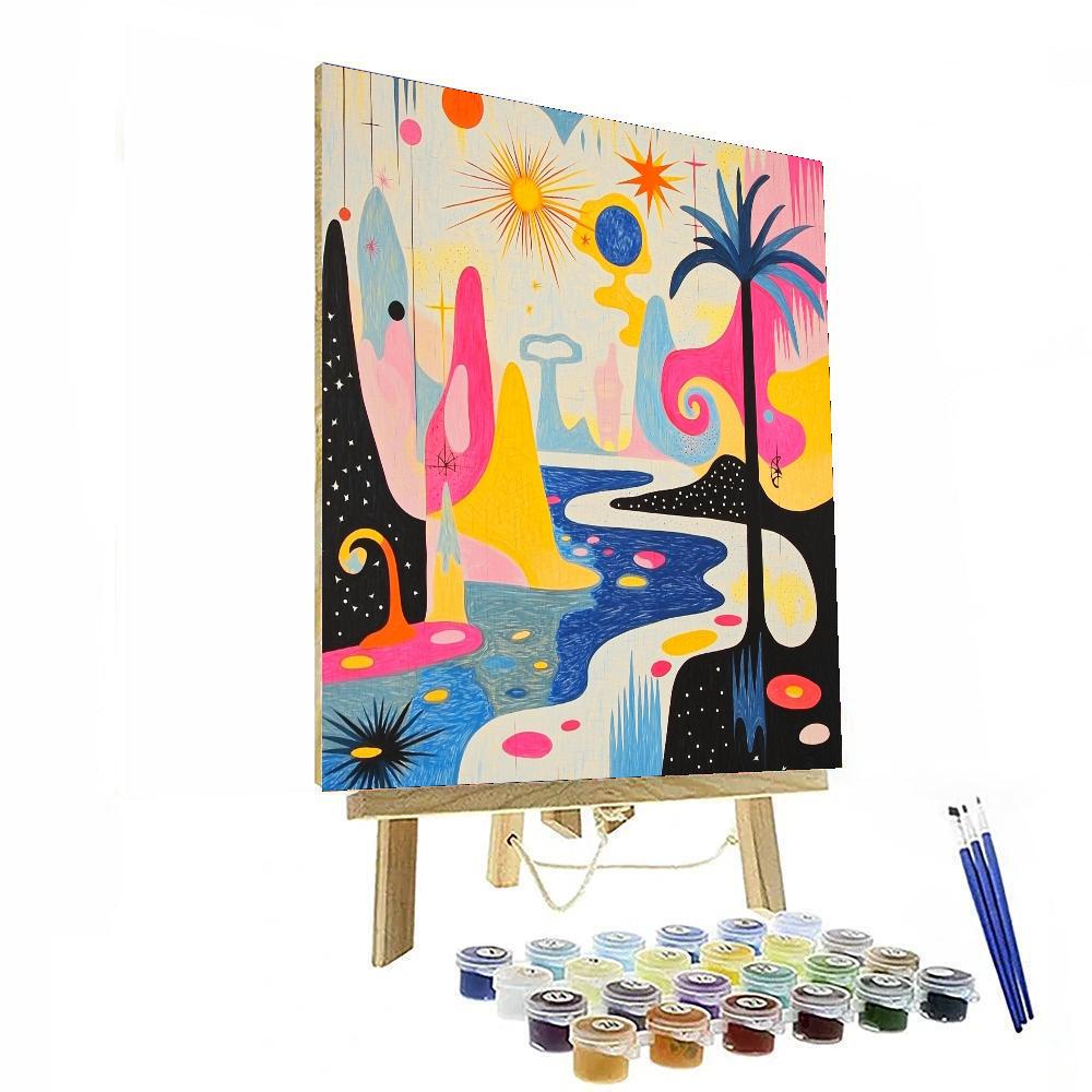 Joan Miró Inspired Surreal Landscapes  Number Painting