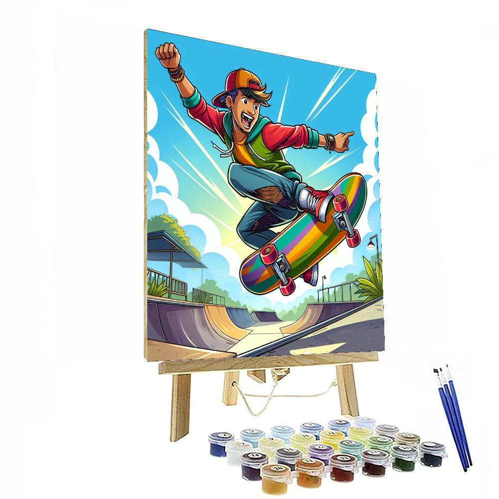 Energetic Skater Numbered Painting Kits