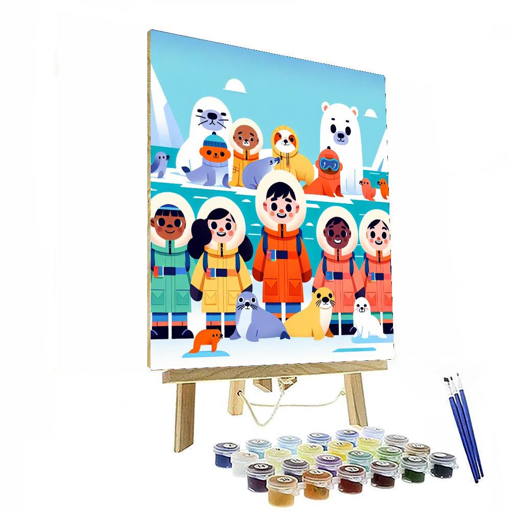 Playful Polar Expedition Number Painting