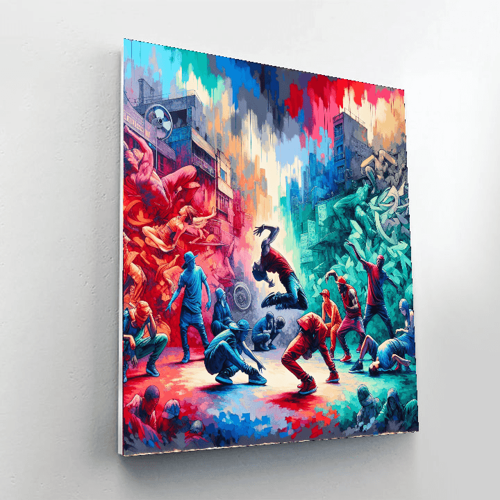 Energetic Street Dance Battle Painting Number Kit