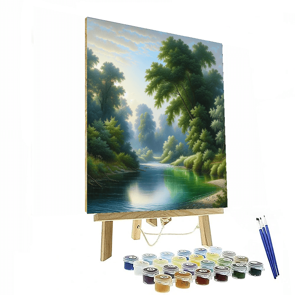 Peaceful Riverbank View DIY Paint By Numbers