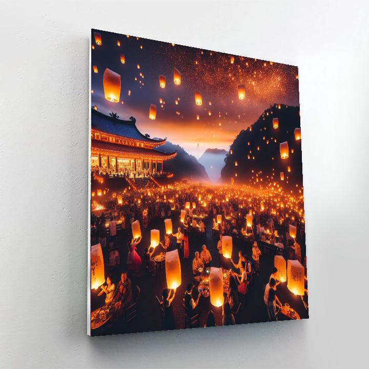 The Pingxi Sky Lantern Festival - Taiwan Numbered Painting Kits