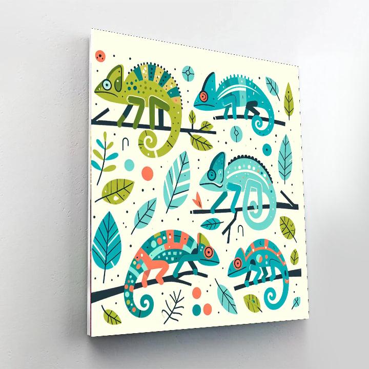 Chirpy Chameleon Jungle Painting By Numbers Kit