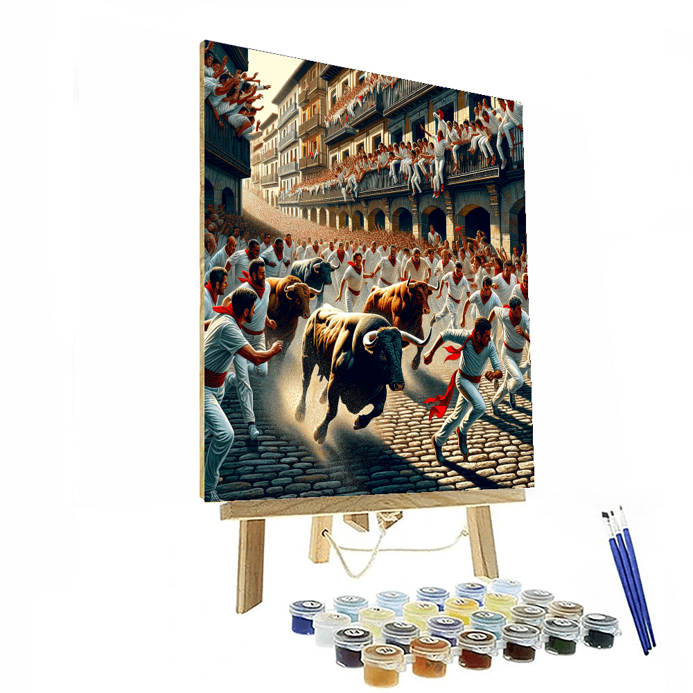 Running Of The Bulls - Pamplona Paint By Number