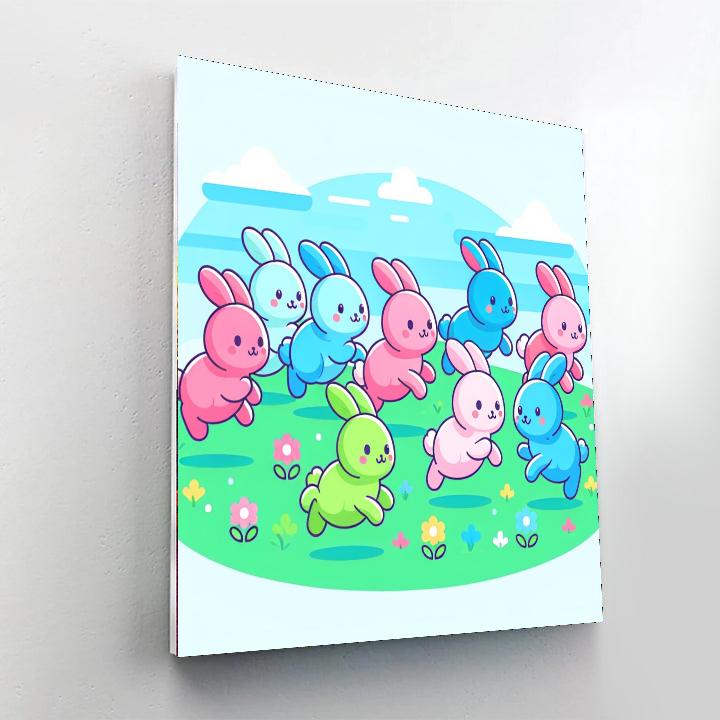 Radiant Rainbow Rabbits Paint By Numbers