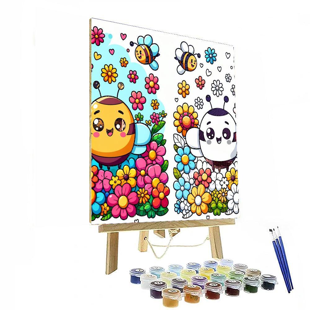 Busy Bees And Beautiful Flowers Paint By Numbers Kits