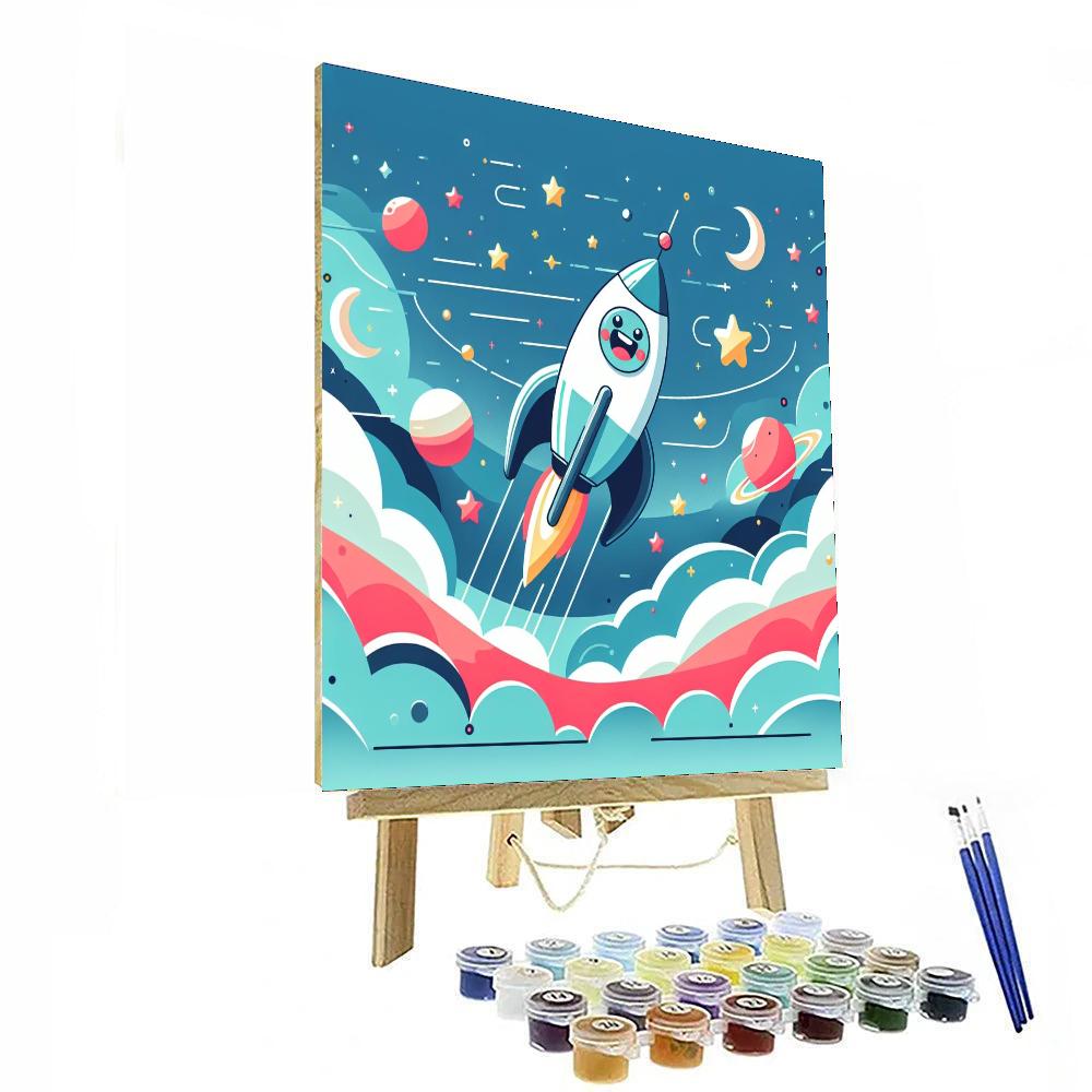 Fun Space Rocket DIY Paint By Numbers