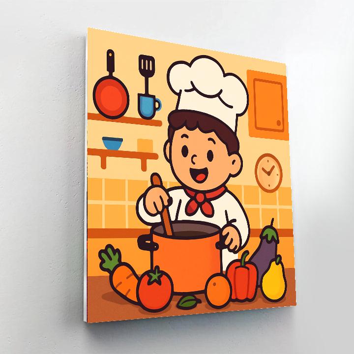 Little Chef Cooking Class Painting By Numbers Kit