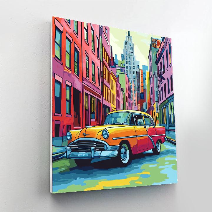 Edward Hopper Inspired Vibrant Vintage Vehicles  Paint By Number