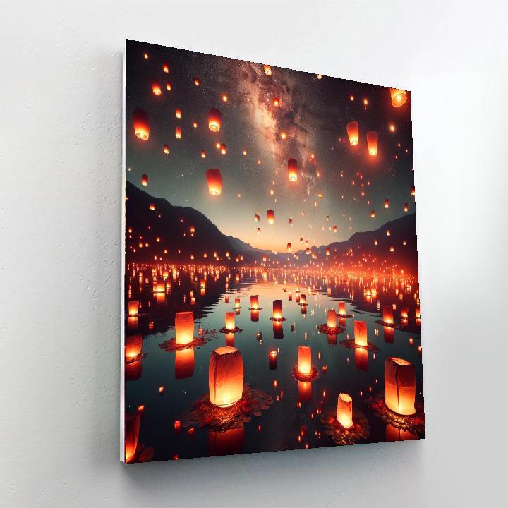 Mystical Lantern Festival Night Paint By Color