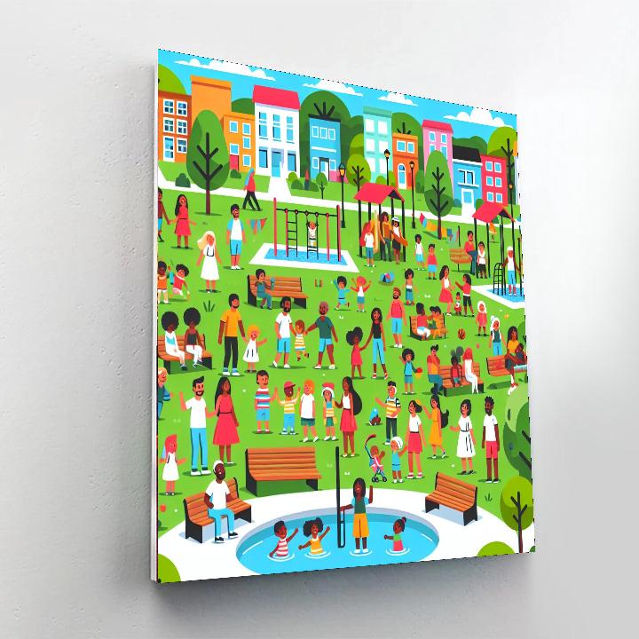 Cheery Town Park Painting Number Kit