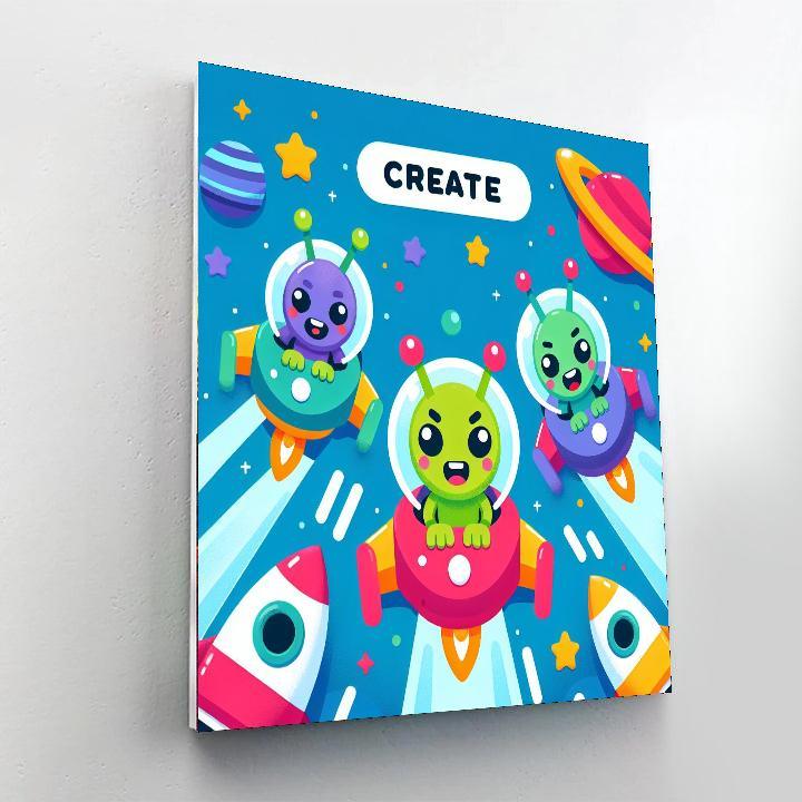 Alien Space Race Paint By Numbers Art
