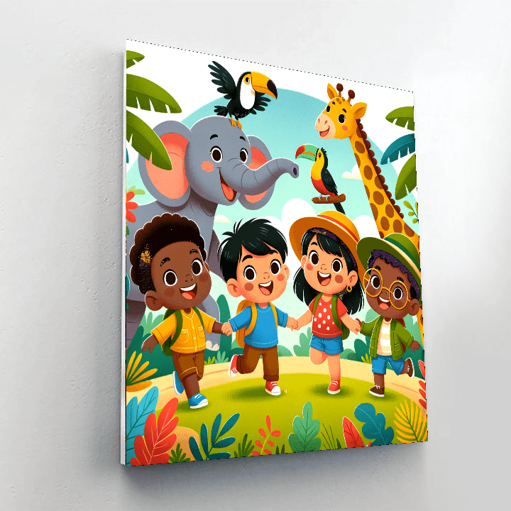 Cheery Jungle Adventure Painting By Numbers Kit