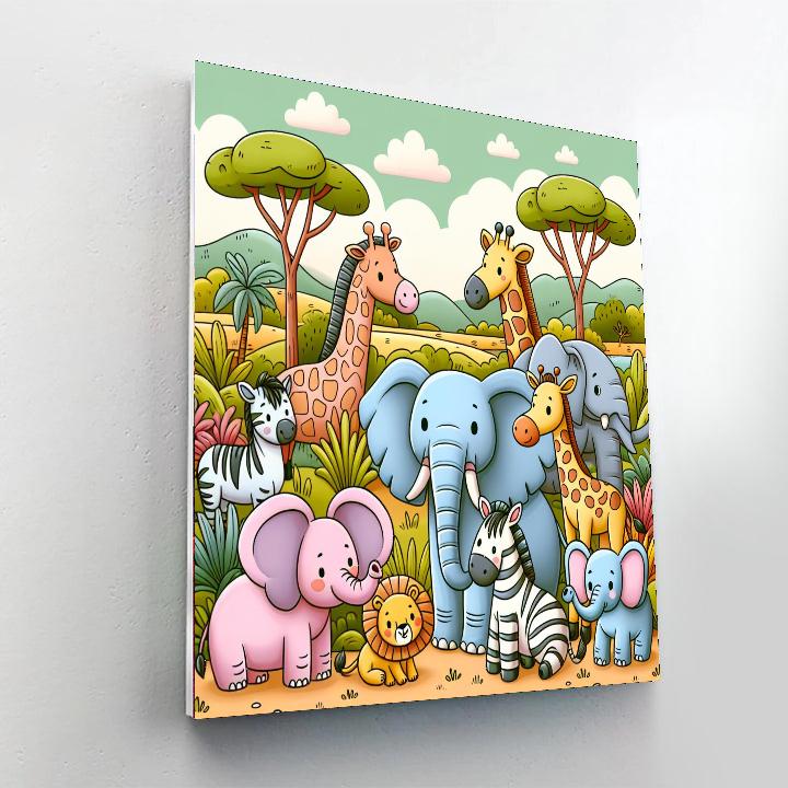Safari Animal Encounters Number Painting