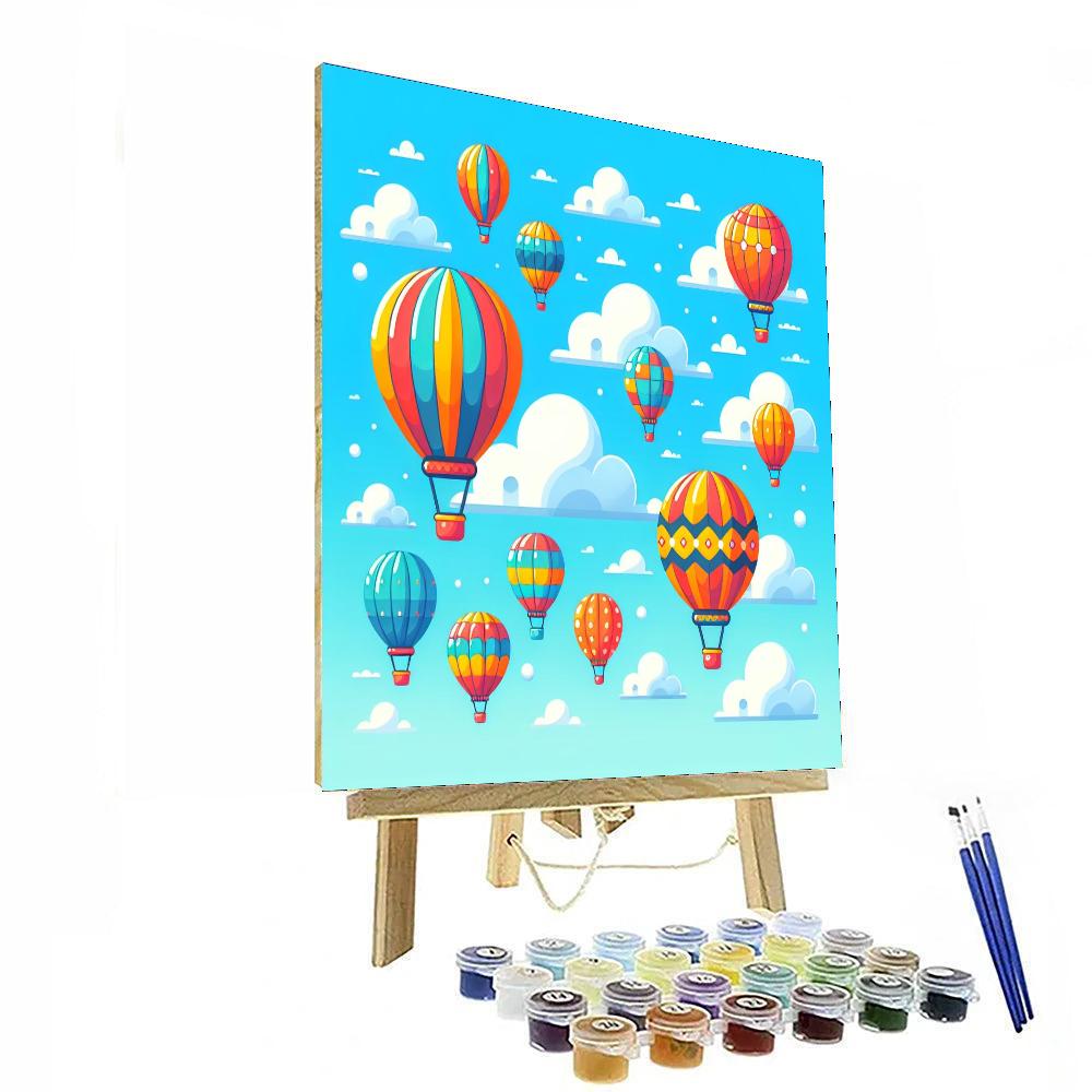 Floating Hot Air Balloons Number Painting
