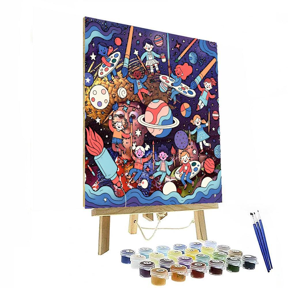 Cosmic Coloring Adventure Paint By Numbers Art
