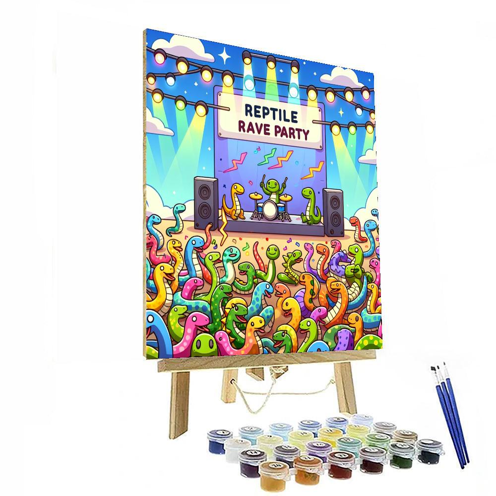 Rockin' Reptile Rave Number Painting