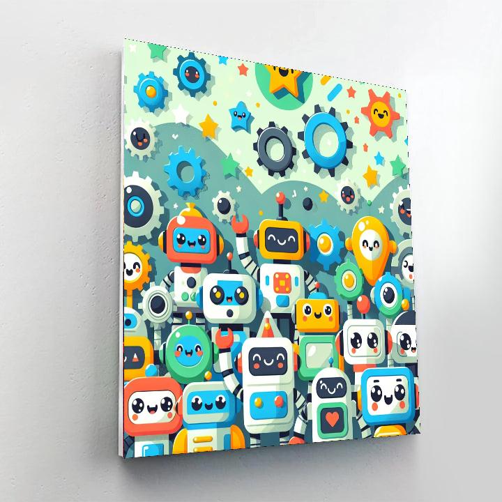 Lively Robot Revolution DIY Paint By Numbers