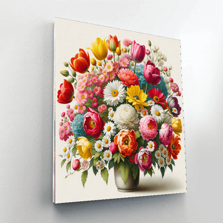 Charming Floral Bouquet Number Painting