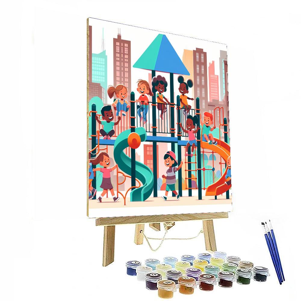 Busy Urban Playground Paint By Numbers Art