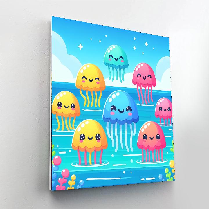 Jolly Jellyfish Lagoon Paint By Numbers Art