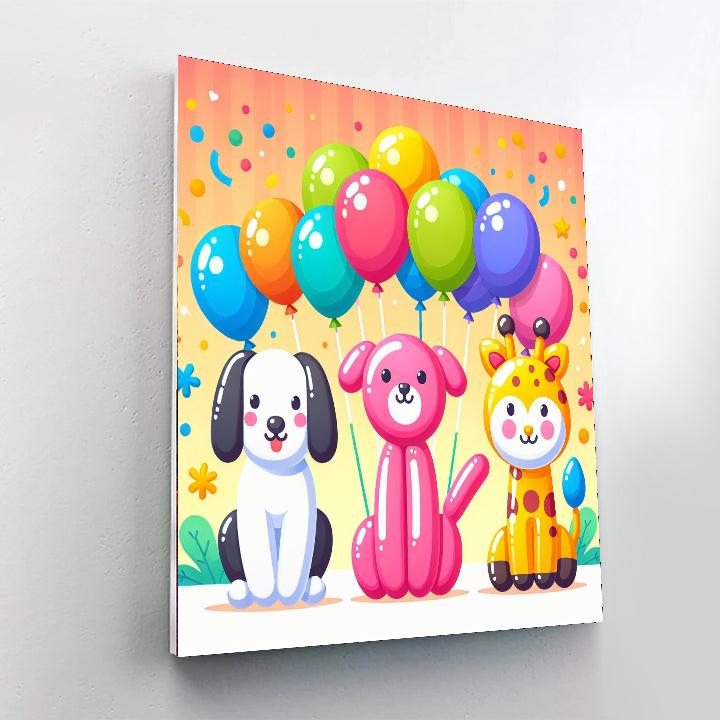 Bright Balloon Animals Paint By Numbers Art