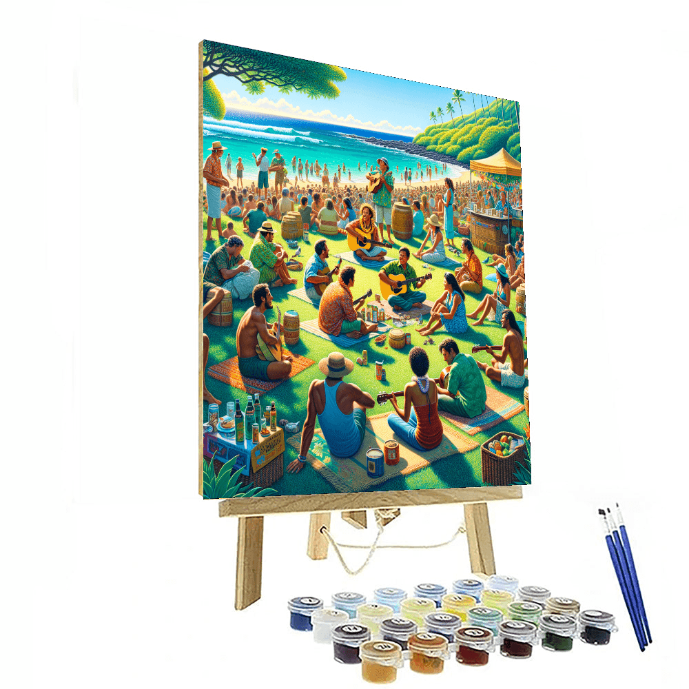 Hawaiian Slack Key Guitar Festival Painting By Numbers Kit