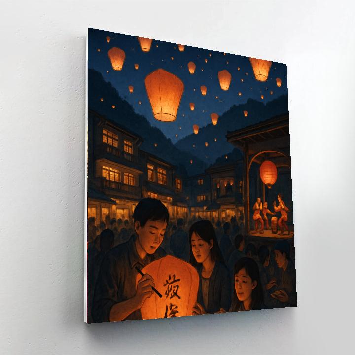 Pingxi Lantern Festival - New Taipei City, Taiwan DIY Paint By Numbers