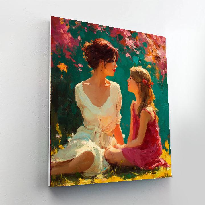 Morning Blossoms With Mother DIY Paint By Numbers