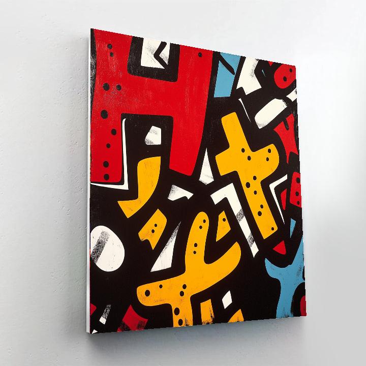 Keith Haring Inspired Energetic Urban Graffiti  Paint By Numbers