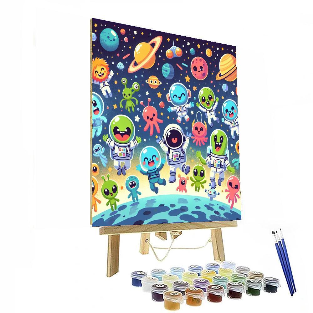 Whimsical Space Explorers Painting By Numbers Kit