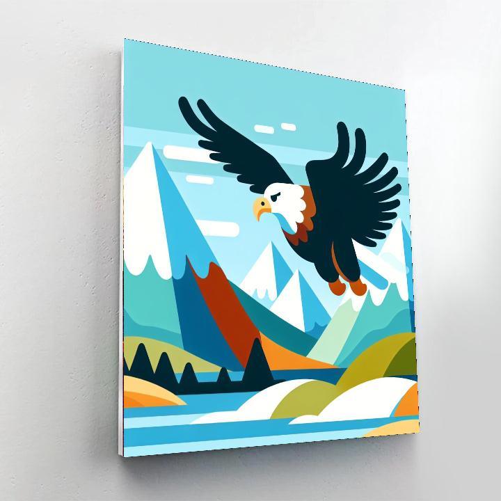 Eagle's Flight Over Mountains Paint By Number
