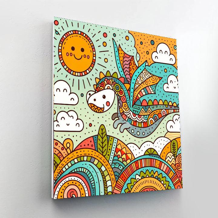 Doodle Dragon Paint By Color