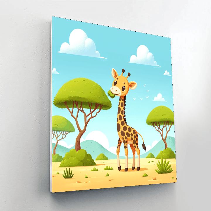 Giraffe's Towering Quest Painting By Numbers Kit