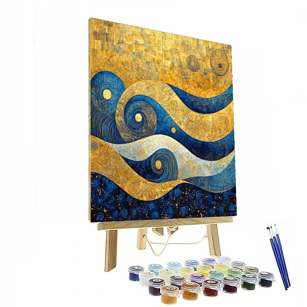 Gustav Klimt Inspired Infinite Waves  Paint By Numbers Kits