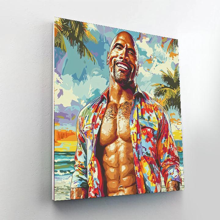 Dwayne Johnson: The Rock's Unyielding Energy Number Painting