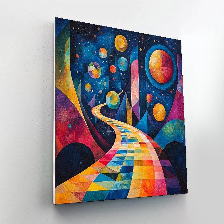 Wassily Kandinsky Inspired Planetary Pathways  Number Painting