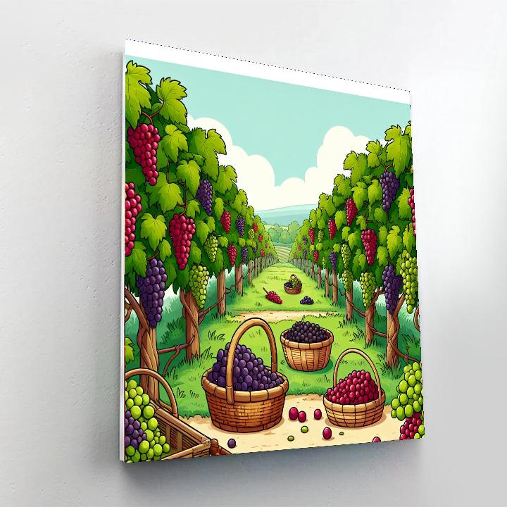 Lush Vineyard Voyage Number Painting