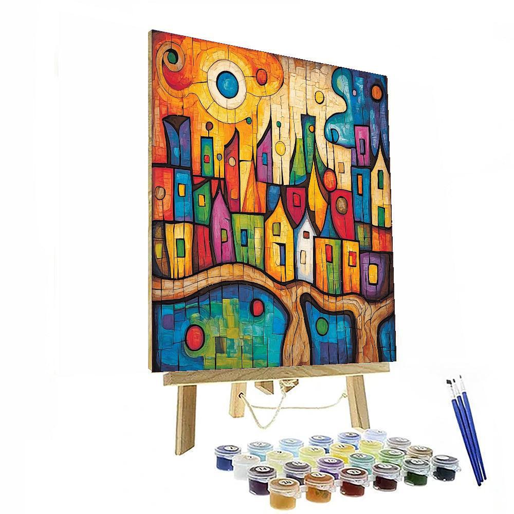 Paul Klee Inspired Enchanted Echoes  Number Painting