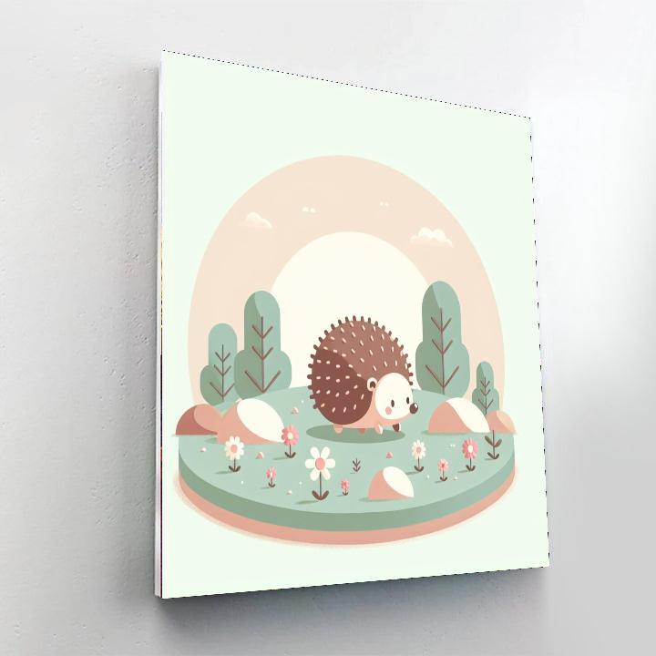 Hopping Hedgehog Haven Number Painting