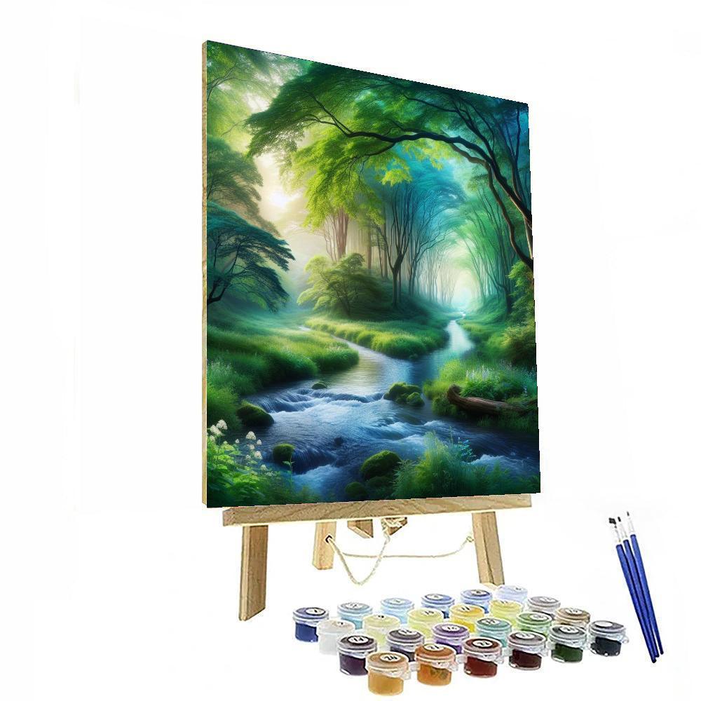 Forest Stream Serenity Paint By Number