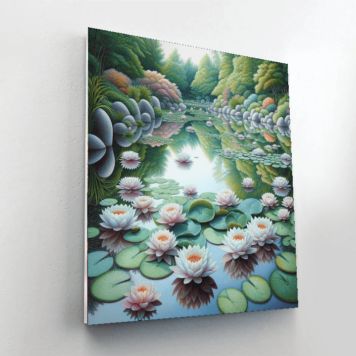 Serenity Water Lily Pond Paint By Numbers