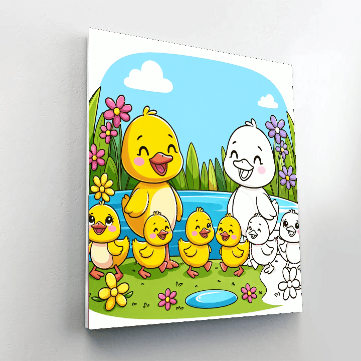 Playful Ducklings Paint By Numbers