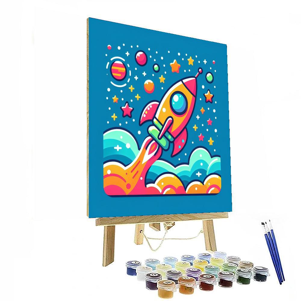 Space Explorer Rocket Ride Paint By Numbers