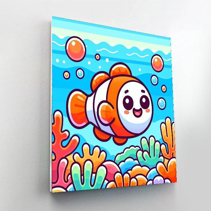 Joyful Clownfish Swim Paint By Color